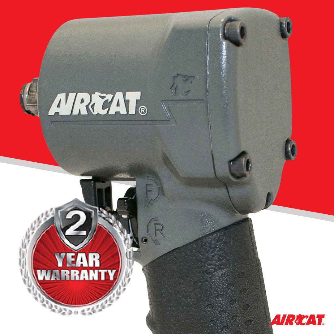 AIRCAT Pneumatic Tools 1077-TH: Stubby Impact Wrench 700 ft-lbs - 3/8-Inch - AAA Industrial Supply