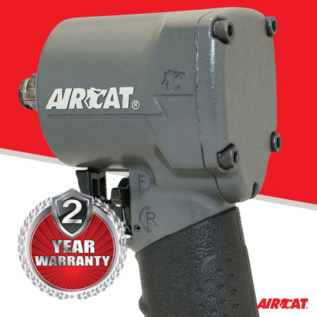AIRCAT Pneumatic Tools 1077-TH: Stubby Impact Wrench 700 ft-lbs - 3/8-Inch - AAA Industrial Supply