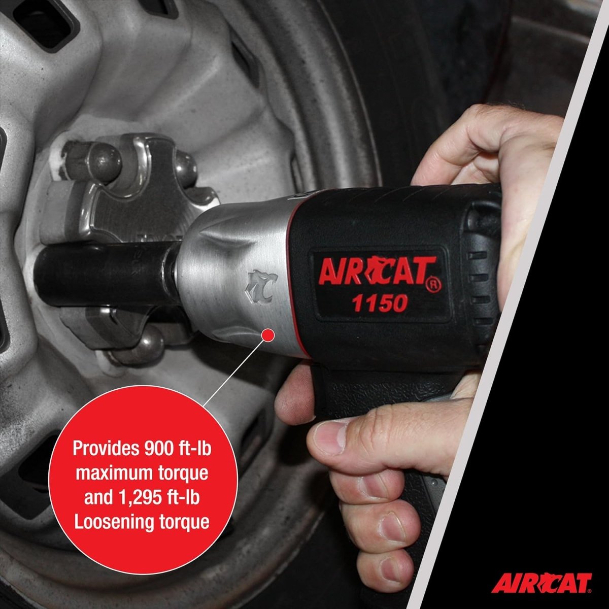 AIRCAT Pneumatic Tools 1150 1/2-Inch Composite Impact Wrench - Compact & Low Weight - Impact Tool for Automotive Repairs & Maintenance - AAA Industrial Supply