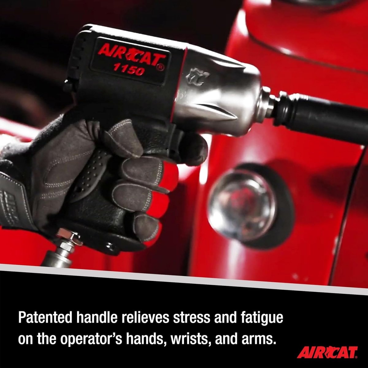 AIRCAT Pneumatic Tools 1150 1/2-Inch Composite Impact Wrench - Compact & Low Weight - Impact Tool for Automotive Repairs & Maintenance - AAA Industrial Supply
