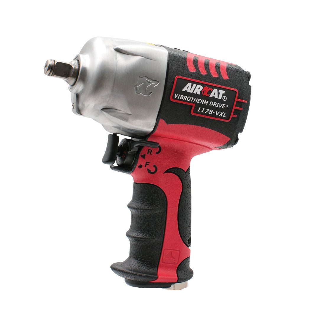 AIRCAT Pneumatic Tools 1178-VXL: 1/2-Inch Vibrotherm Drive Impact Wrench 1,300 ft-lbs of Torque - Standard Anvil - AAA Industrial Supply