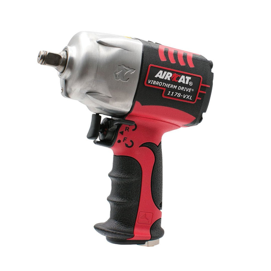 AIRCAT Pneumatic Tools 1178-VXL: 1/2-Inch Vibrotherm Drive Impact Wrench 1,300 ft-lbs of Torque - Standard Anvil - AAA Industrial Supply