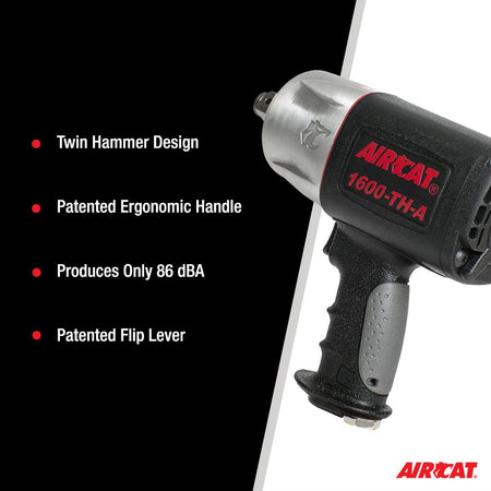 AIRCAT Pneumatic Tools 1600-TH-A: Composite Impact Wrench 1600 ft-lbs of Torque - 3/4-Inch - AAA Industrial Supply