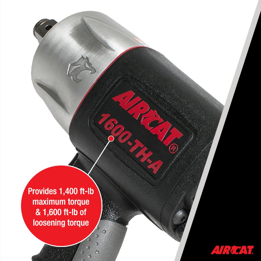 AIRCAT Pneumatic Tools 1600-TH-A: Composite Impact Wrench 1600 ft-lbs of Torque - 3/4-Inch - AAA Industrial Supply