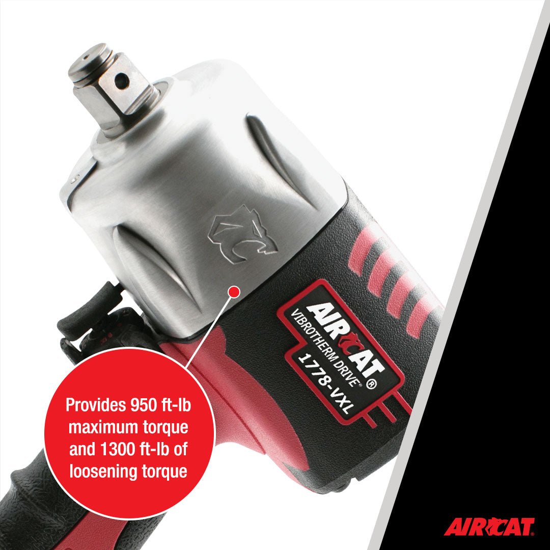 AIRCAT Pneumatic Tools 1778-VXL 3/4-Inch Vibrotherm Drive Composite Impact Wrench : Ergonomic Impact Wrench : Compact & Low Weight Pneumatic Power Tool - AAA Industrial Supply