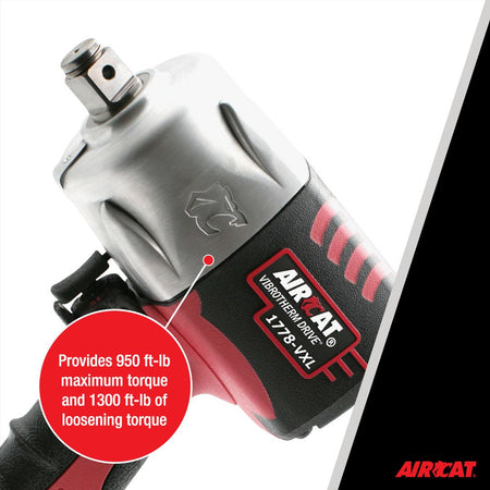 AIRCAT Pneumatic Tools 1778-VXL 3/4-Inch Vibrotherm Drive Composite Impact Wrench : Ergonomic Impact Wrench : Compact & Low Weight Pneumatic Power Tool - AAA Industrial Supply