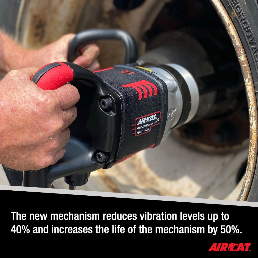 AIRCAT Pneumatic Tools 1993-VXL: 1-Inch Vibrotherm Drive Composite Straight Impact Wrench 2,300 ft-lbs - 7-Inch Extended Anvil - AAA Industrial Supply