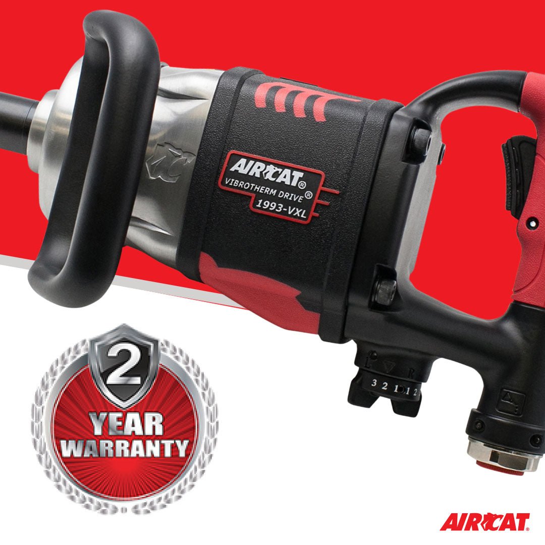 AIRCAT Pneumatic Tools 1993-VXL: 1-Inch Vibrotherm Drive Composite Straight Impact Wrench 2,300 ft-lbs - 7-Inch Extended Anvil - AAA Industrial Supply