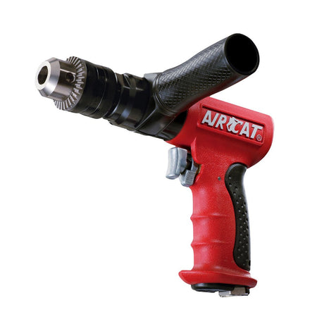 AIRCAT Pneumatic Tools 4450: 1/2-Inch Reversible Composite Drill Air Tool, Side Handle, 400 RPM, .60 HP Motor - AAA Industrial Supply