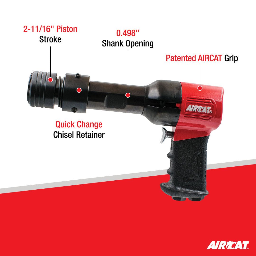 AIRCAT Pneumatic Tools 5300-B-T: Super Duty 0.498-Inch Shank Air Hammer 1,700 BPM - Hammer - AAA Industrial Supply