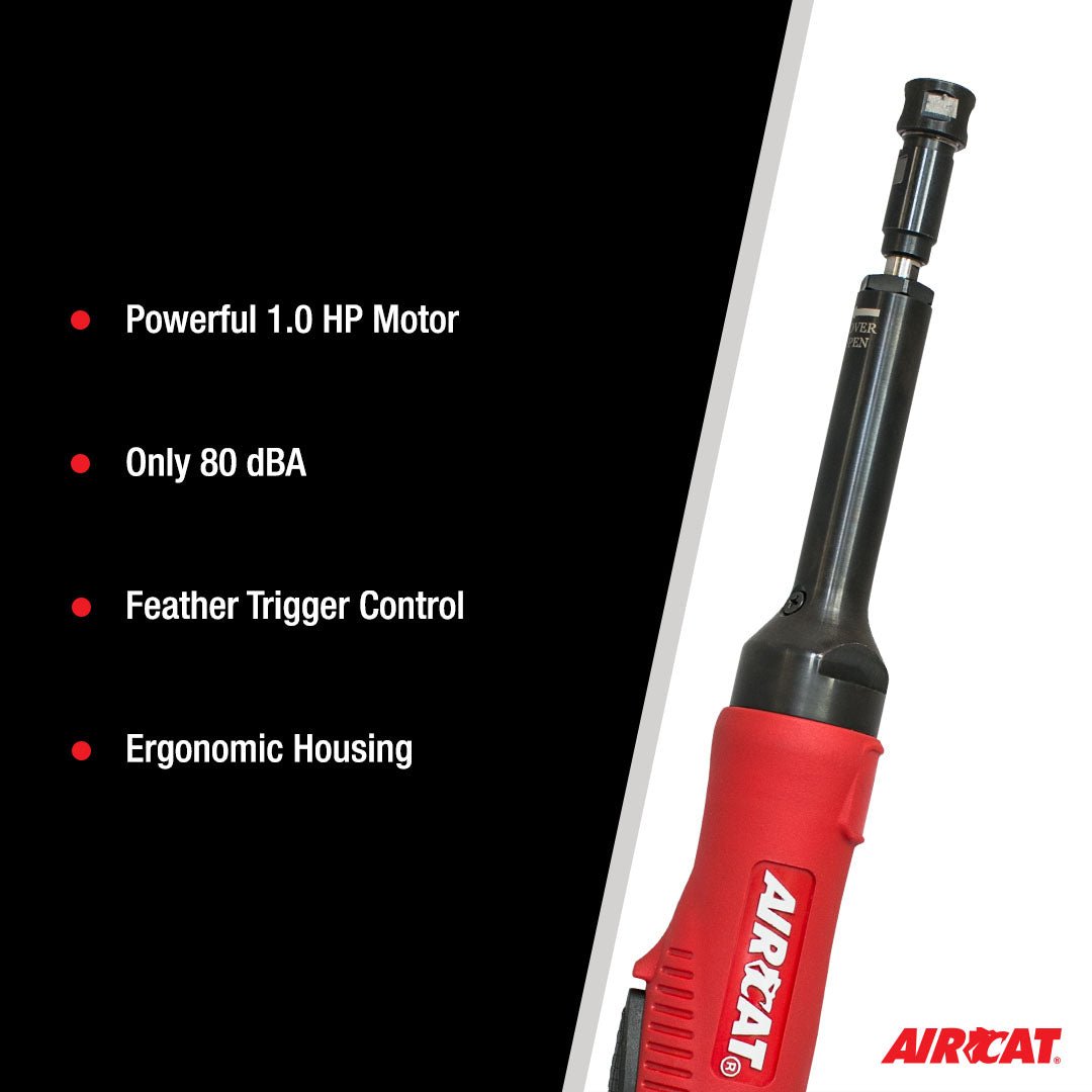 AIRCAT Pneumatic Tools 6270: 1 HP Composite Extended Straight Die Grinder 20,000 RPM - AAA Industrial Supply
