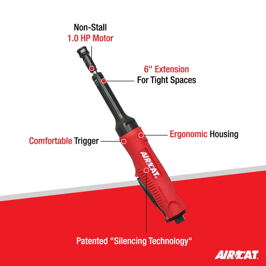 AIRCAT Pneumatic Tools 6270: 1 HP Composite Extended Straight Die Grinder 20,000 RPM - AAA Industrial Supply