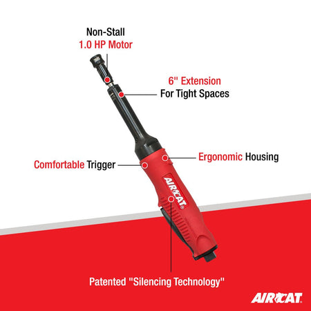 AIRCAT Pneumatic Tools 6270: 1 HP Composite Extended Straight Die Grinder 20,000 RPM - AAA Industrial Supply