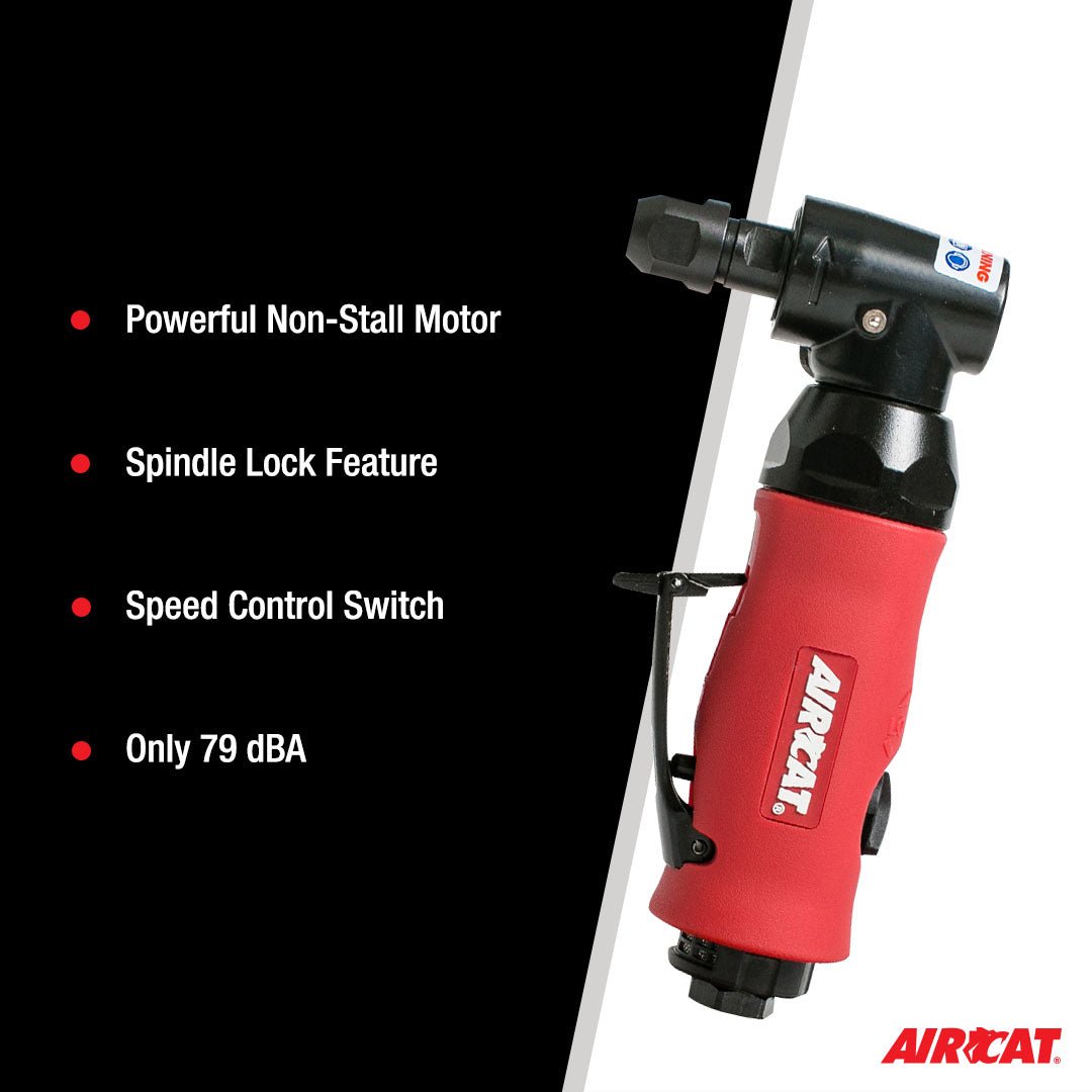AIRCAT Pneumatic Tools 6280 .75 HP Angle Die Grinder with Spindle Lock 18,000 RPM - AAA Industrial Supply