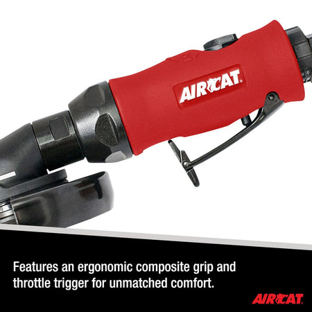 AIRCAT Pneumatic Tools 6340-A: 1.0 HP 4-1/2-Inch Angle Grinder with Spindle Lock 11,000 RPM - AAA Industrial Supply