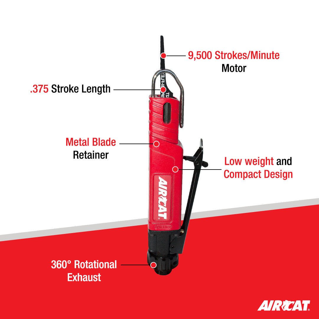 AIRCAT Pneumatic Tools 6350 Low Vibration Reciprocating Air Saw 9,500 Strokes per Minute - AAA Industrial Supply