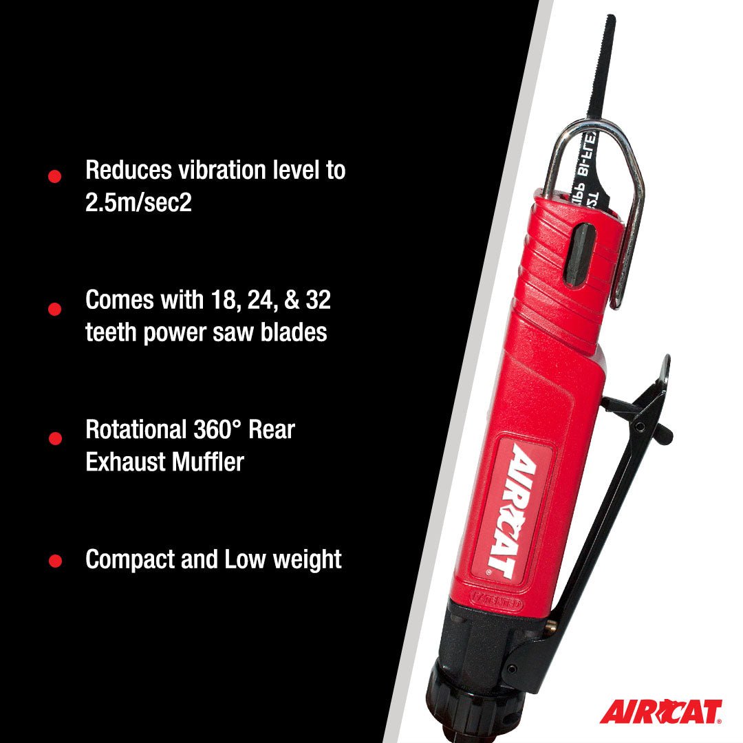 AIRCAT Pneumatic Tools 6350 Low Vibration Reciprocating Air Saw 9,500 Strokes per Minute - AAA Industrial Supply