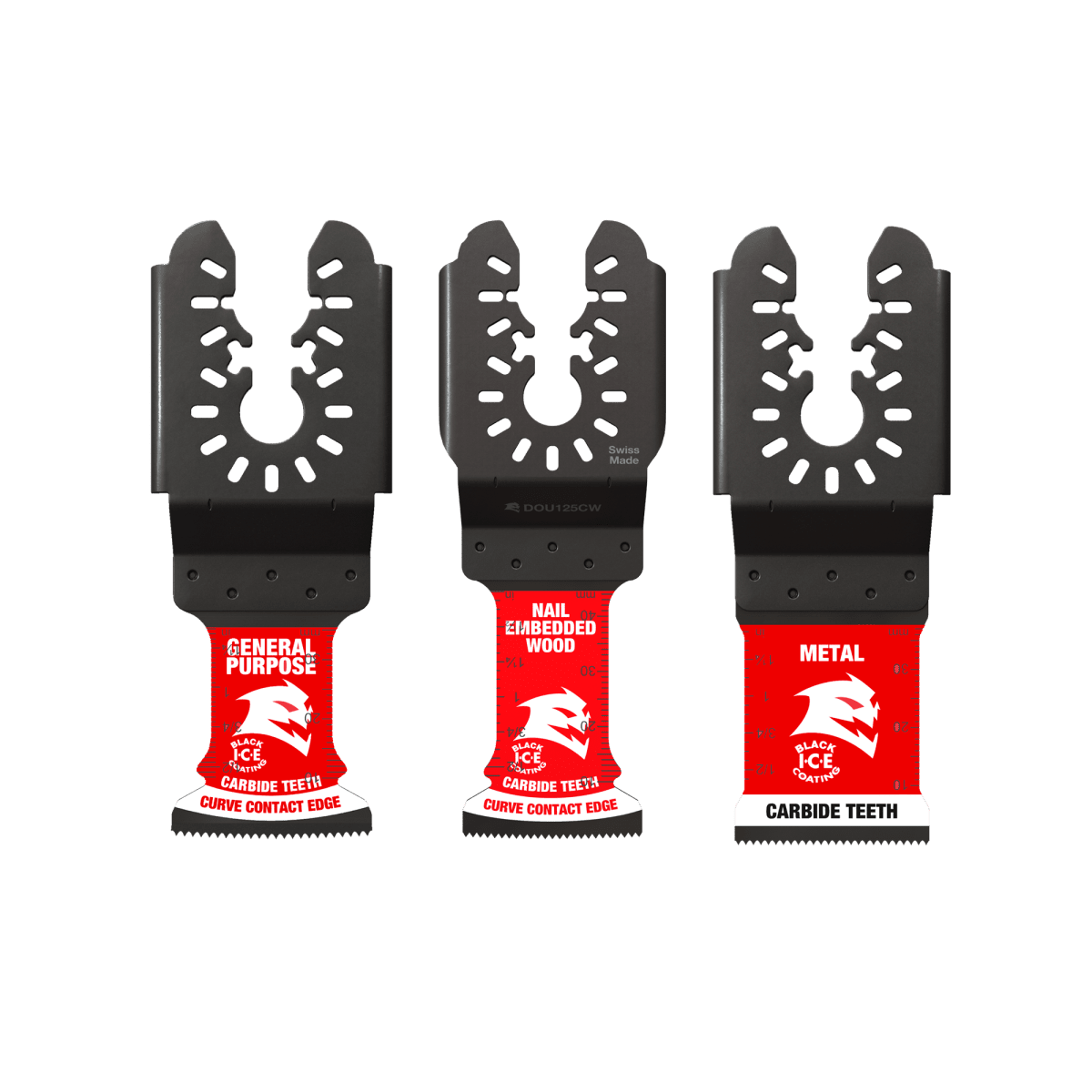 AMPED™ Demo Demon™ & AMPED™ Steel Demon™ Universal Fit Carbide Oscillating Blade Set (3 - pc) - AAA Industrial Supply