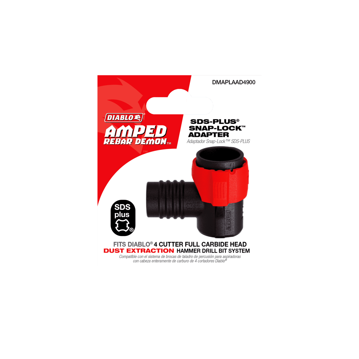 AMPED™ Rebar Demon™ SDS - Plus Snap - Lock™ Adapter - AAA Industrial Supply