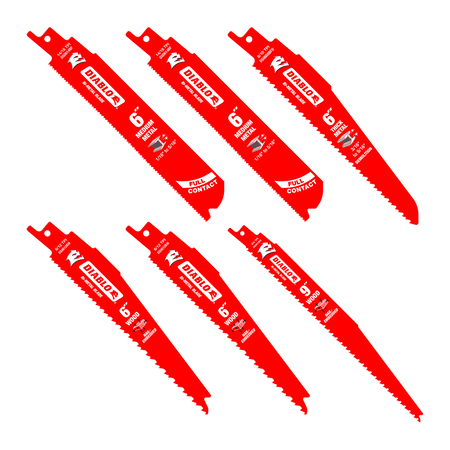Bi - Metal Reciprocating Saw Blade Set for Wood and Metal Demolition (6 - pc) - AAA Industrial Supply