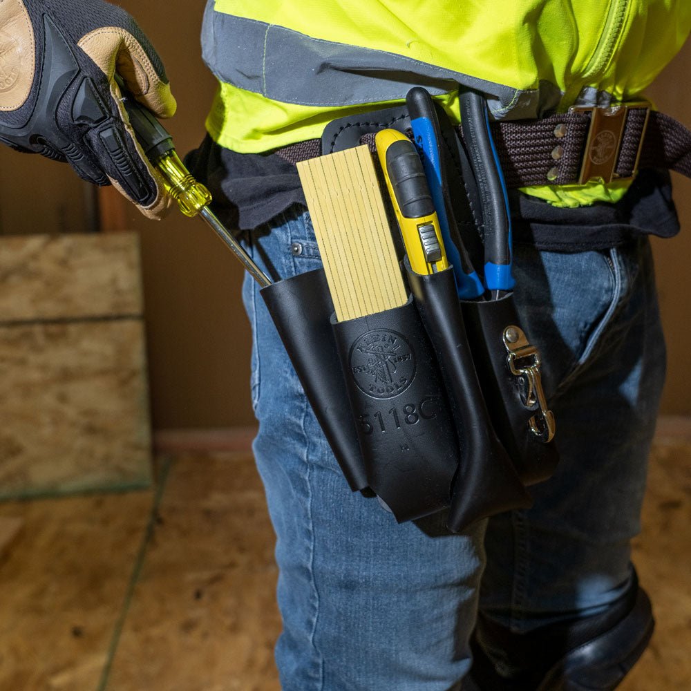 Black Leather Tool Pouch for Belts - AAA Industrial Supply
