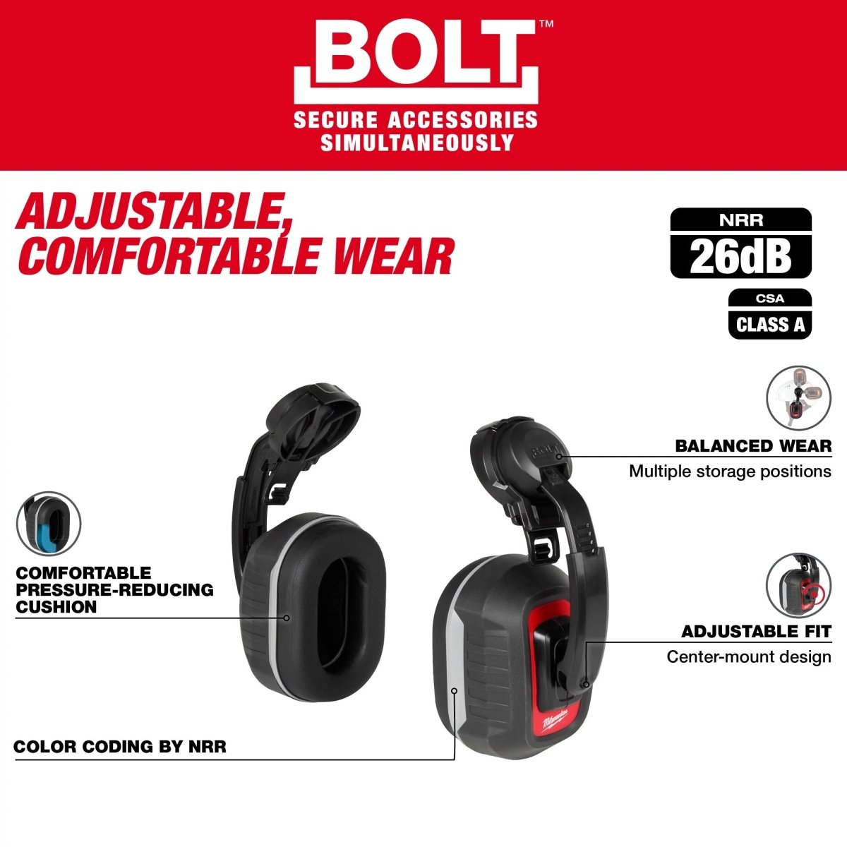 BOLT™ 26dB Earmuffs - AAA Industrial Supply