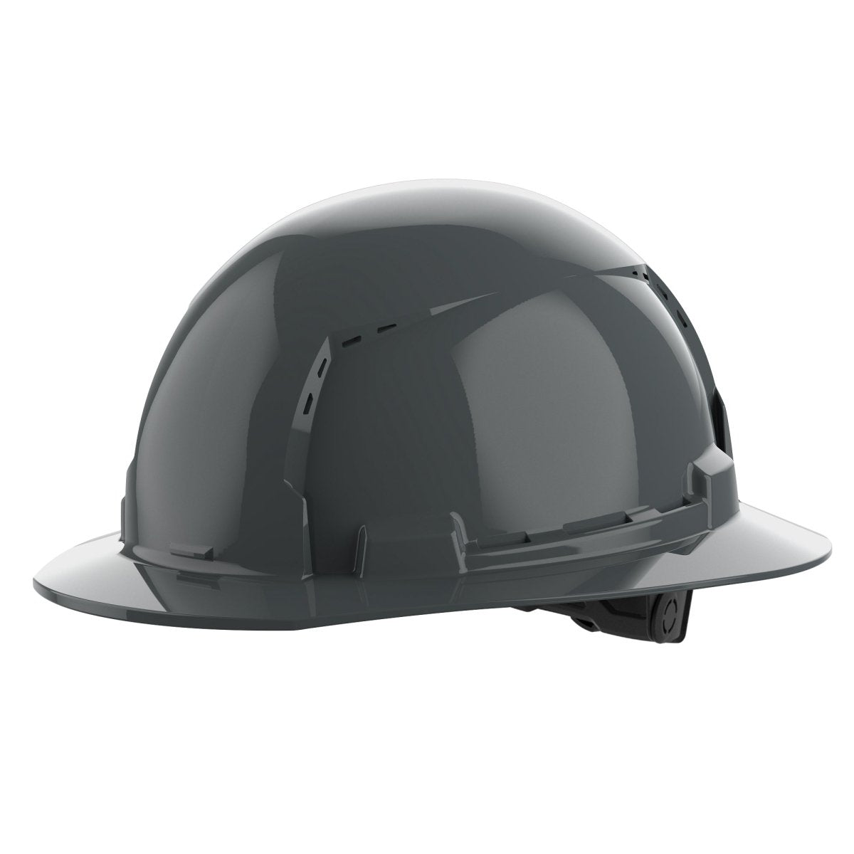 BOLT™ Gray Full Brim Vented Hard Hat w/6pt Ratcheting Suspension (USA) - Type 1, Class C - AAA Industrial Supply