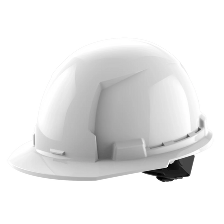 BOLT™ White Front Brim Hard Hat w/4pt Ratcheting Suspension (USA) - Type 1, Class E - AAA Industrial Supply