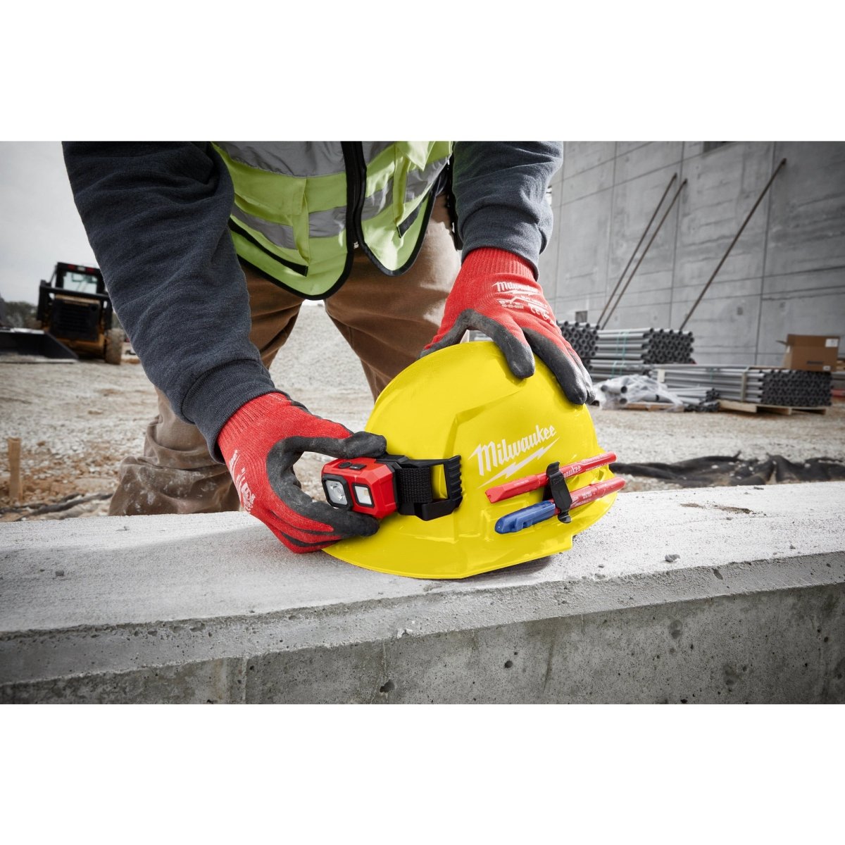 BOLT™ White Front Brim Vented Hard Hat w/6pt Ratcheting Suspension (USA) - Type 1, Class C - AAA Industrial Supply