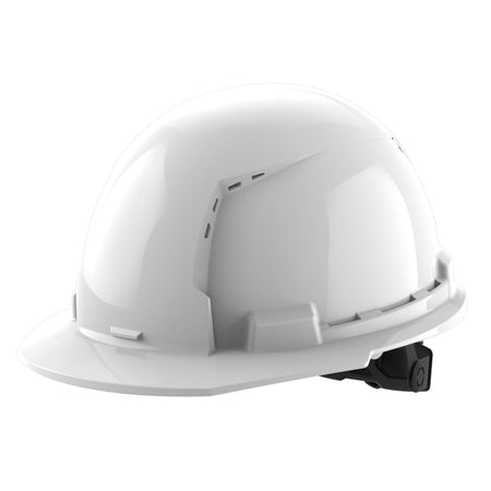 BOLT™ White Front Brim Vented Hard Hat w/6pt Ratcheting Suspension (USA) - Type 1, Class C - AAA Industrial Supply