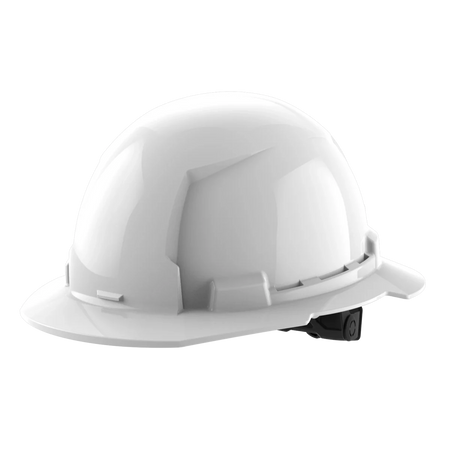BOLT™ White Full Brim Hard Hat w/6pt Ratcheting Suspension (USA) - Type 1, Class E - AAA Industrial Supply