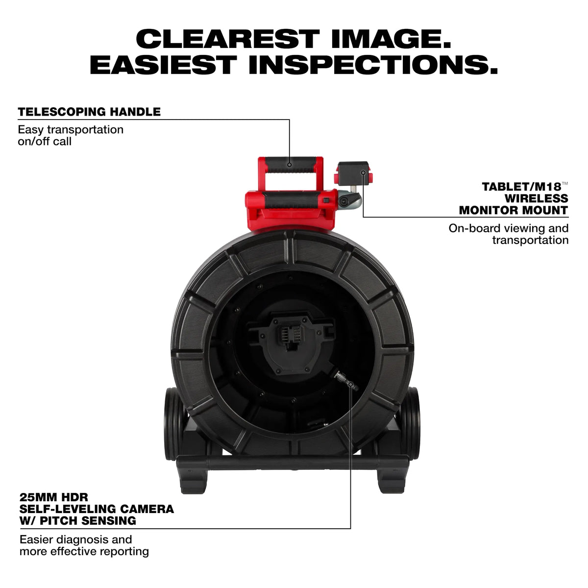 Milwaukee 200’ Mid-Stiff Modular Pipeline Inspection Reel