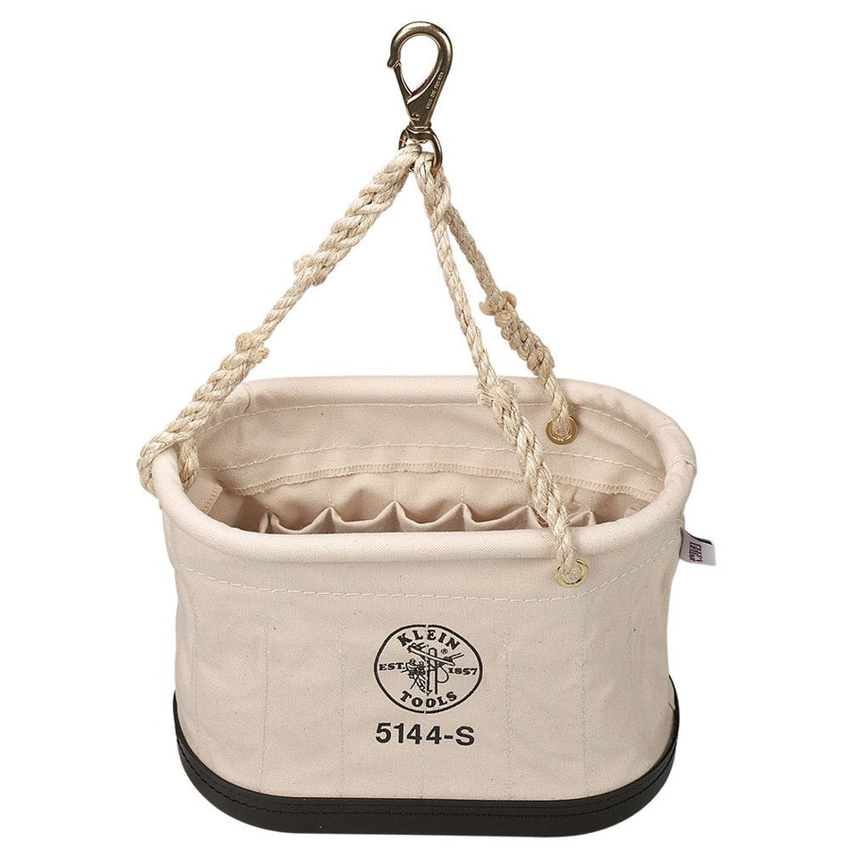 Canvas Bucket, 15 - Pocket Oval Bucket with Swivel Snap - AAA Industrial Supply