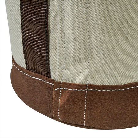 Canvas Bucket with Leather Bottom, 12 - Inch - AAA Industrial Supply