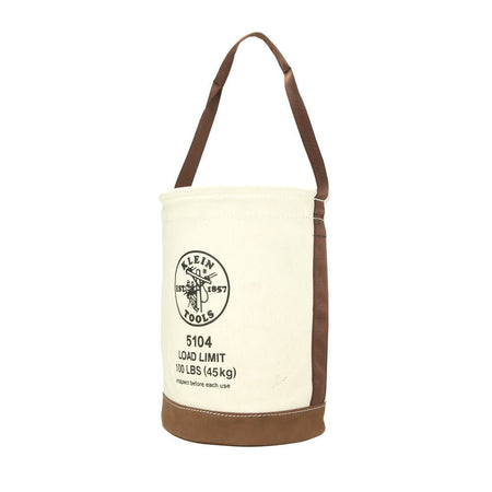 Canvas Bucket with Leather Bottom, 12 - Inch - AAA Industrial Supply