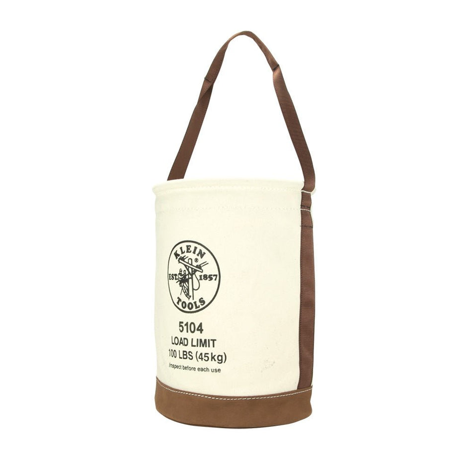 Canvas Bucket with Leather Bottom, 12 - Inch - AAA Industrial Supply