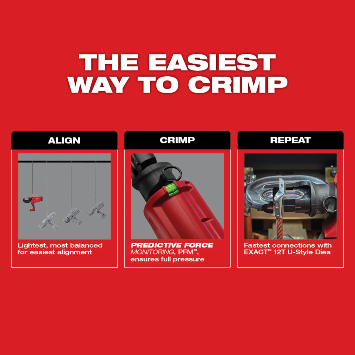 Milwaukee M18™ FORCE LOGIC™ 750 MCM Crimper with #6 - 750 MCM Cu Dies