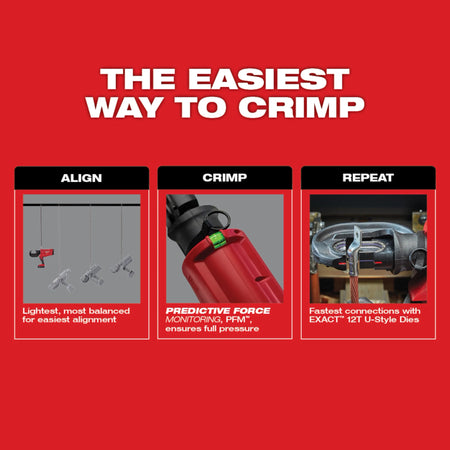Milwaukee M18™ FORCE LOGIC™ 750 MCM Crimper with #6 - 750 MCM Cu Dies