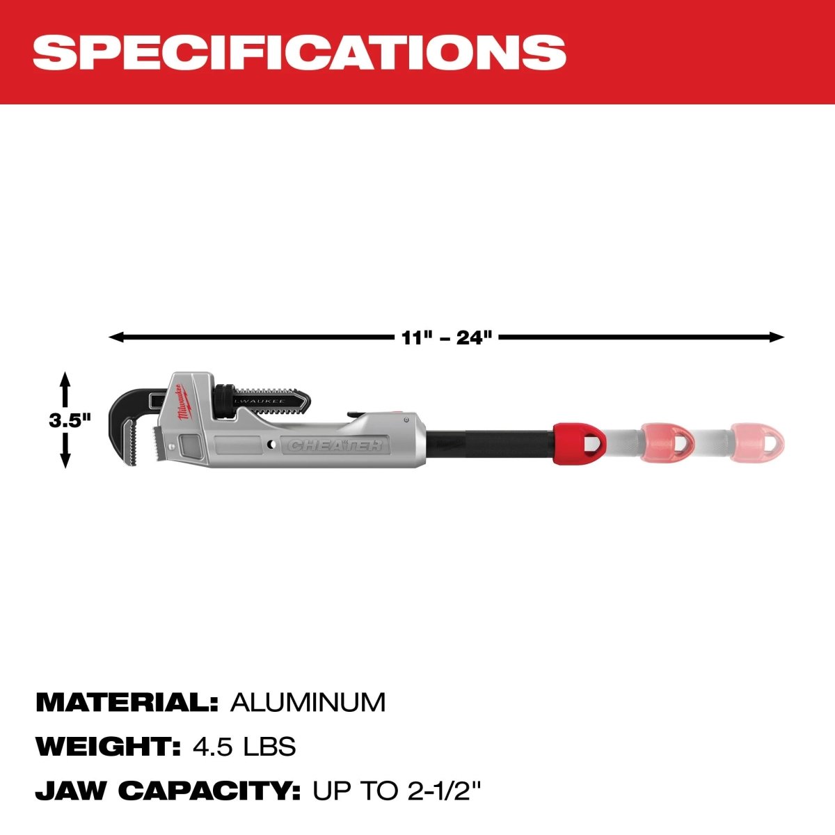 CHEATER™ Aluminum Adaptable Pipe Wrench - AAA Industrial Supply