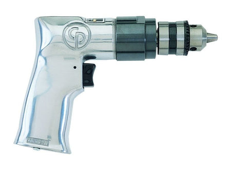 Chicago Pneumatic CP785 - Air Power Drill, 3/8 Inch (10 mm), Keyed Chuck, Aluminum Housing, Pistol Handle, 0.5 HP / 370 W, Stall Torque 3.1 ft. lbf / 4.2 NM, 2400 RPM, Power Tools & Home Improvement - AAA Industrial Supply