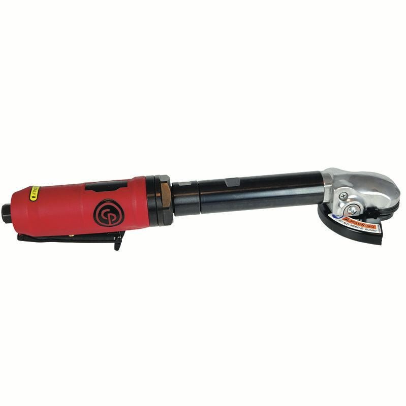 Chicago Pneumatic CP9116-4 Inch (100 mm) Air Angle Cut-Off Tool, Extended Reach, 1 HP / 746 W, with 5 Norton Cutting Discs - AAA Industrial Supply