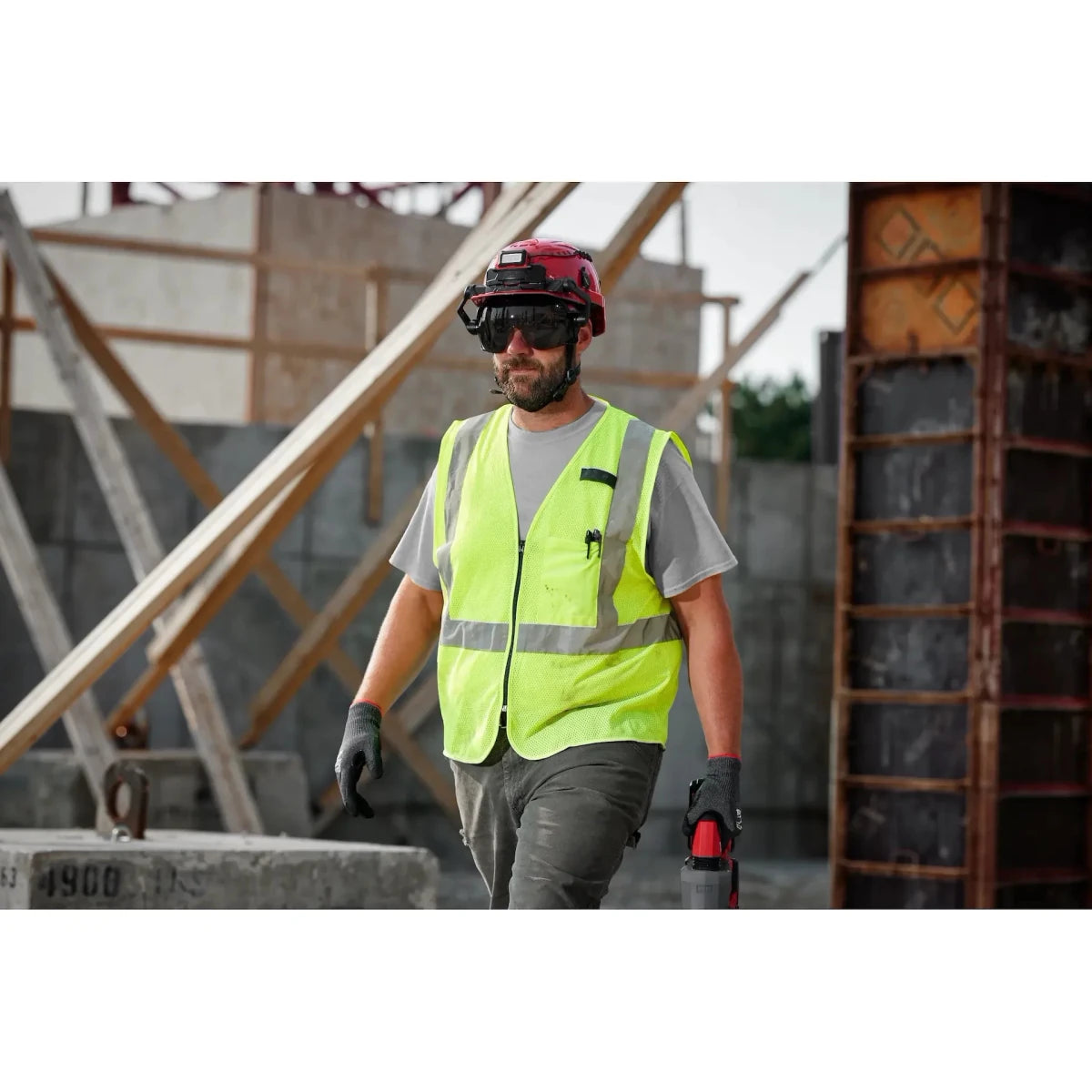 Class 2 High Visibility Yellow Mesh One Pocket Safety Vest - 4X/5X - AAA Industrial Supply