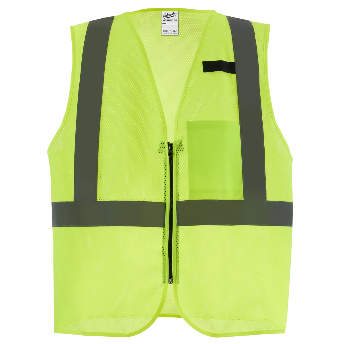 Class 2 High Visibility Yellow Mesh One Pocket Safety Vest - 4X/5X - AAA Industrial Supply