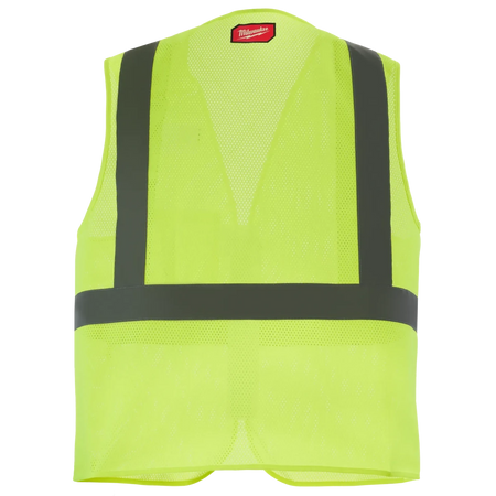 Class 2 High Visibility Yellow Mesh One Pocket Safety Vest - 4X/5X - AAA Industrial Supply