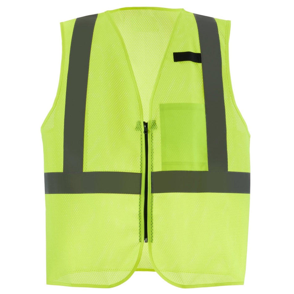 Class 2 High Visibility Yellow Mesh One Pocket Safety Vest - S/M - AAA Industrial Supply