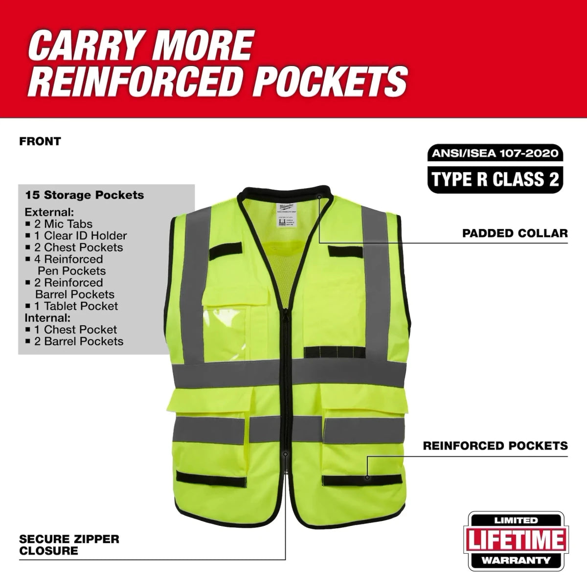 Class 2 High Visibility Yellow Performance Safety Vest - L/XL - AAA Industrial Supply