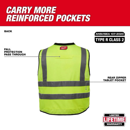 Class 2 High Visibility Yellow Performance Safety Vest - L/XL - AAA Industrial Supply