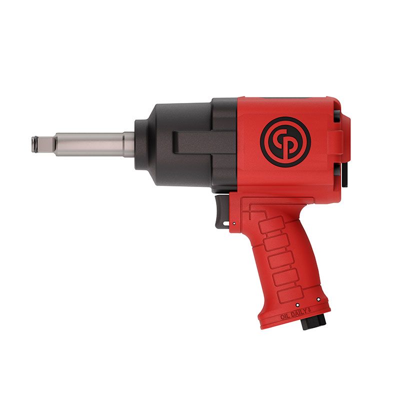 Chicago Pneumatic CP7741-2 Air Impact Wrench (1/2 Inch), 2 Inch Ext Anvil, Air Impact Gun Industrial Repair & Assembly Tool, Pistol Handle, Twin Hammer, Max Torque Output 715 ft. lbf/970 Nm, 10000 RPM