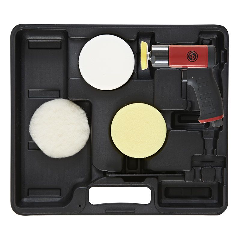 Chicago Pneumatic CP7201P - Kit - 3 Inch (75 mm) Air Polisher, Pistol Handle, Hook & Loop - 2,500 RPM