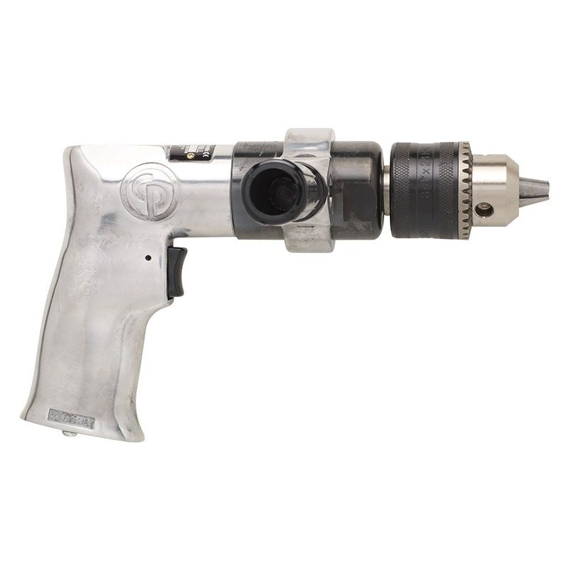 Chicago Pneumatic CP785H - Air Power Drill, 1/2 Inch (13 mm), Keyed Chuck, Aluminum Housing, Pistol Handle, 0.5 HP / 370 W, Stall Torque 11.4 ft. lbf / 15.4 NM, 500 RPM, Home Improvement